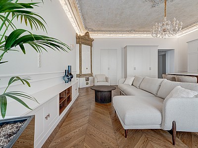 A touch of class: Chevron parquet in rich Walnut colour